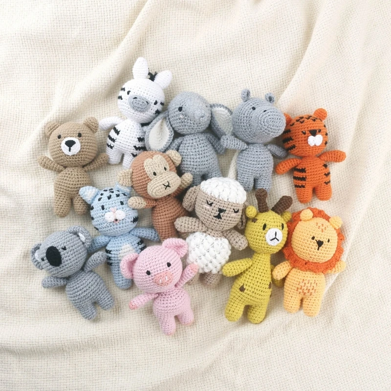 

Cartoon Stuffed Animal Handmade Knit Multiple Type Soft Animal Shape Stuffed Children Appease Sleeping Gift