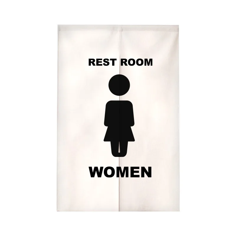 Cartoon Rest Room Printed Japanese Door Curtains for Men Women Toilet Entrance Decoration Linen Partition Doorway Curtains 4