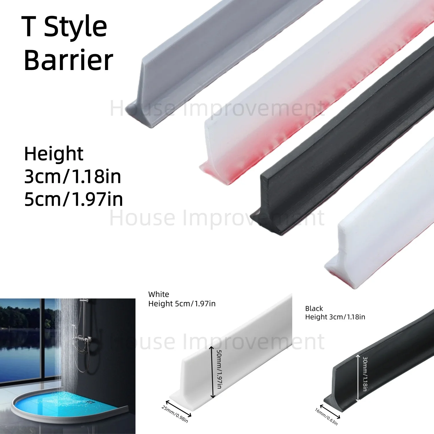 แผ่นกั้นน้ำแบบพับได้สำหรับห้องอาบน้ำ ช่วยแยกพื้นที่แห้งและเปียก รักษาความชื้นได้อย่างมีประสิทธิภาพ อุปกรณ์เสริมสำหรับห้องน้ำ 1