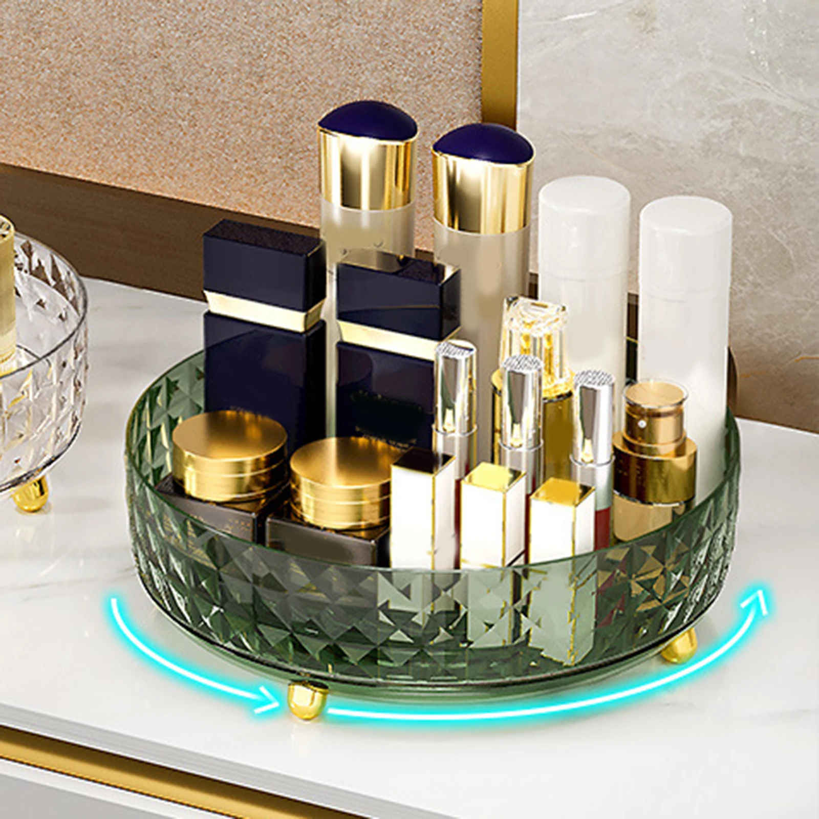 Bling Vanity Desk Rotating Makeup Organizer