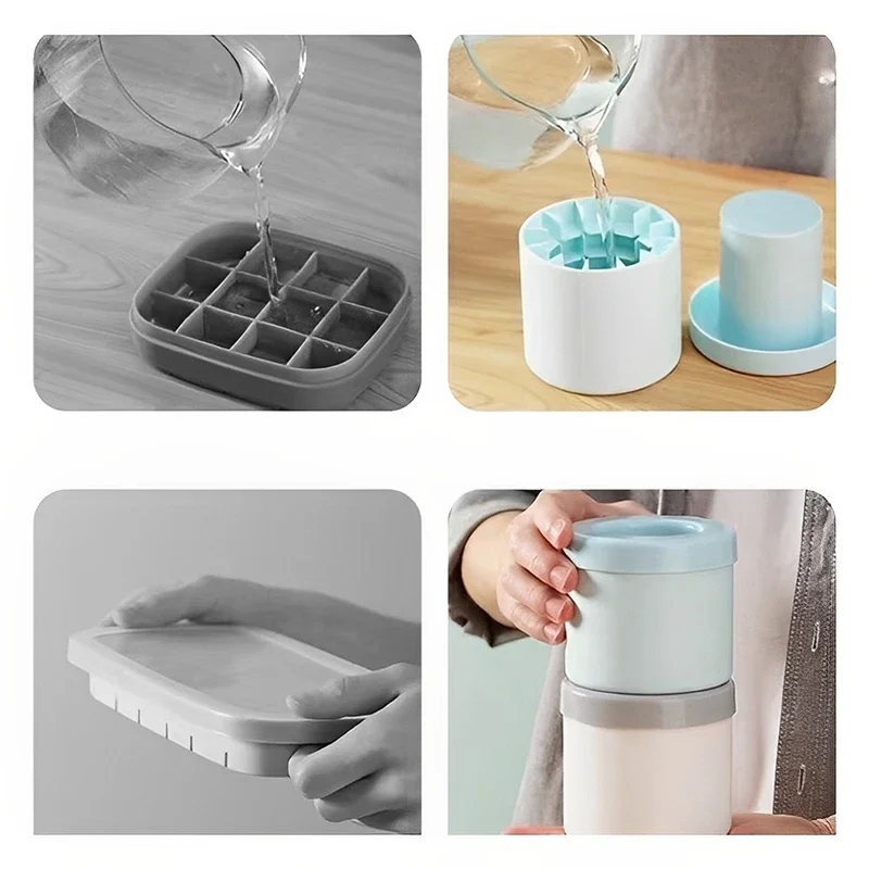 Bar Silicone Ice Bucket Cup Mould Ice Cube Tray Food Grade Quick Freeze Creative Design Whisky Beer Frozen Drinks Machine