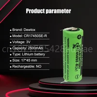 10PCS New CR17450SE-R (3V) CR17450 CR17450SE with Leg Instrumentation Equipment Industrial Control PLC Lithium Battery 2