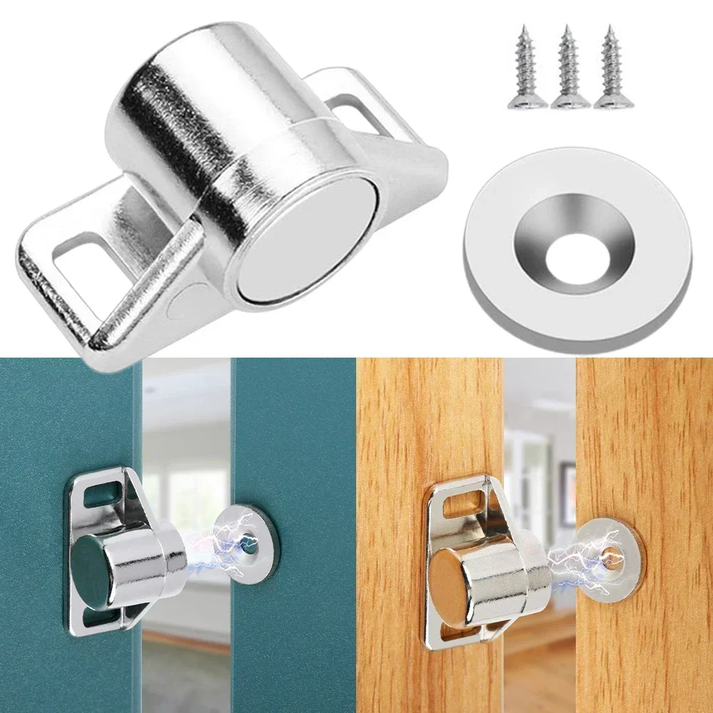 Magnet Cabinet Door Catch Zinc Alloy Wardrobe Drawers Closer Cabinet Catches Cupboard For Closet Cupboard Furniture Hardware door closer