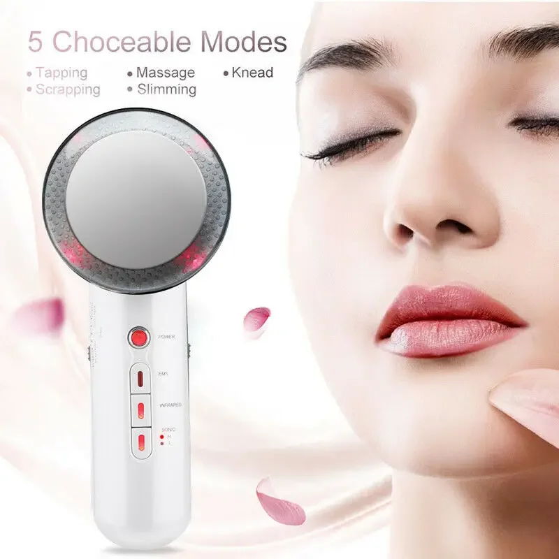 EMS Ultrasonic Red Near Infrared Light Therapy for Pain Relief, Body Slimming, Skin Care Beauty Device, 3 in 1