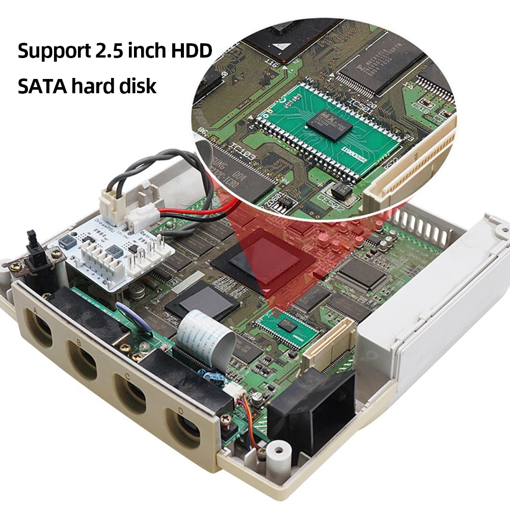 Sega Dreamcast 콘솔용 HDD SATA 하드 디스크 컨버터 게임 리더, 지지대 DC VA0 VA1 마더보드 Bios Mod, 2.5 인치