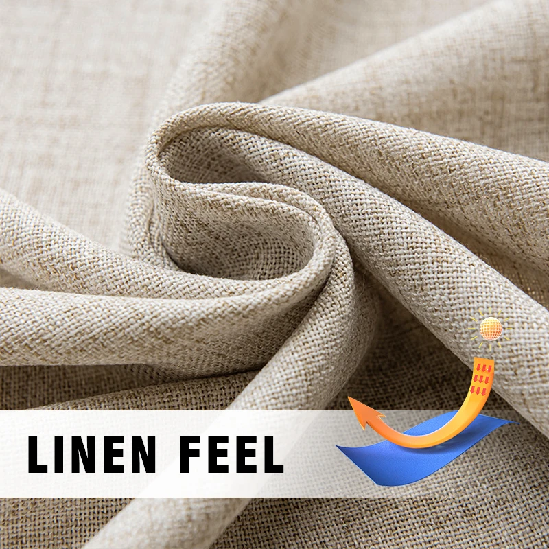 Custom Made Linen Semi-blackout Curtains For Kitchen Bedroom Solid Color Window Curtains for Living Room - Image 3