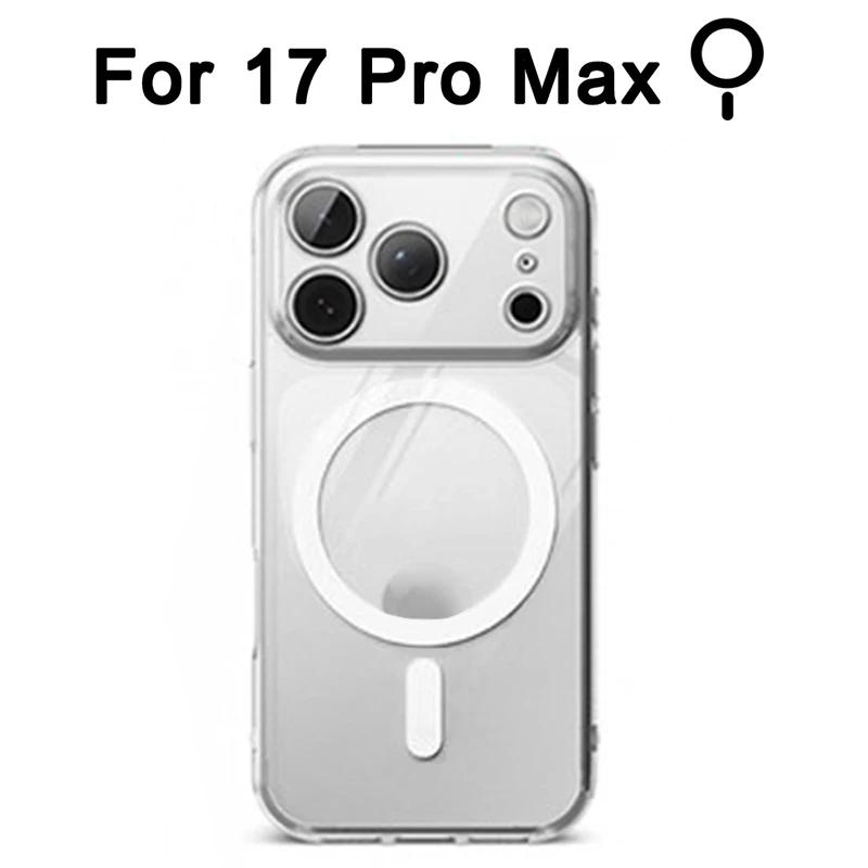 Luxury Wireless Magnetic Clear Acrylic Case with Full Back and Camera Lens Protection