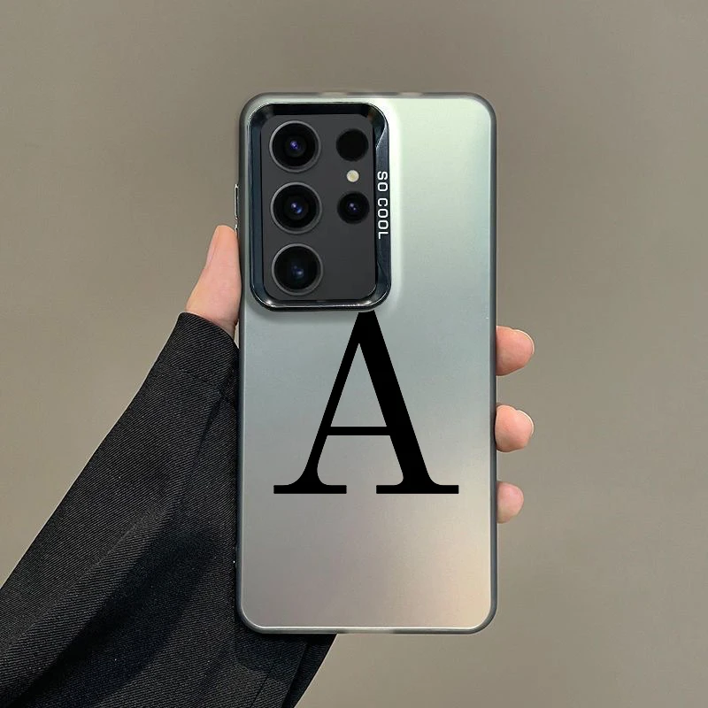 Silver IMD Cover Black Letter A Fashion Phone Case
