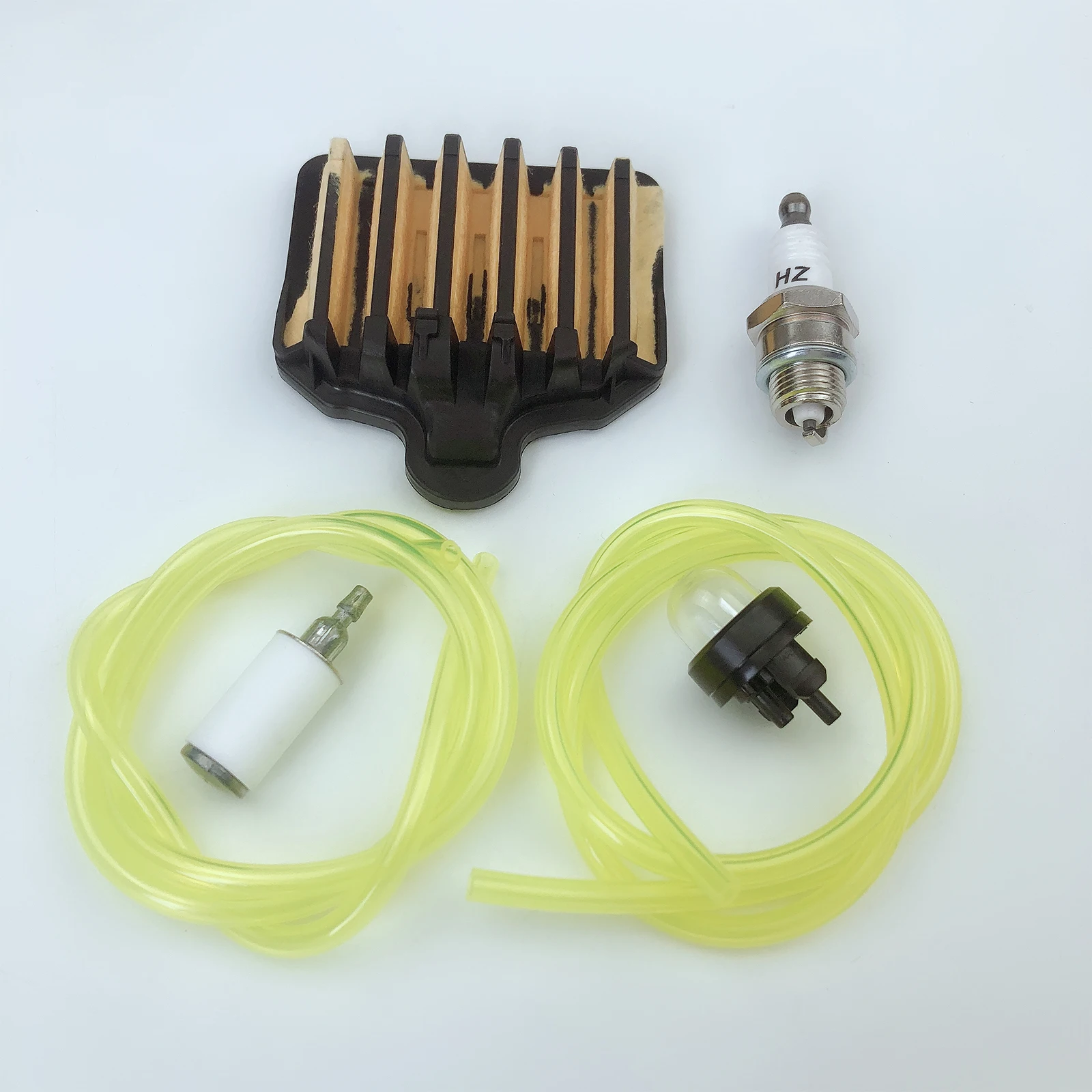 

Air Filter Kit with Fuel Filter Primer Bulb Spark Plug Fuel Line Accessories for Poulan PP5020AV 575296301 Chainsaw Replacement