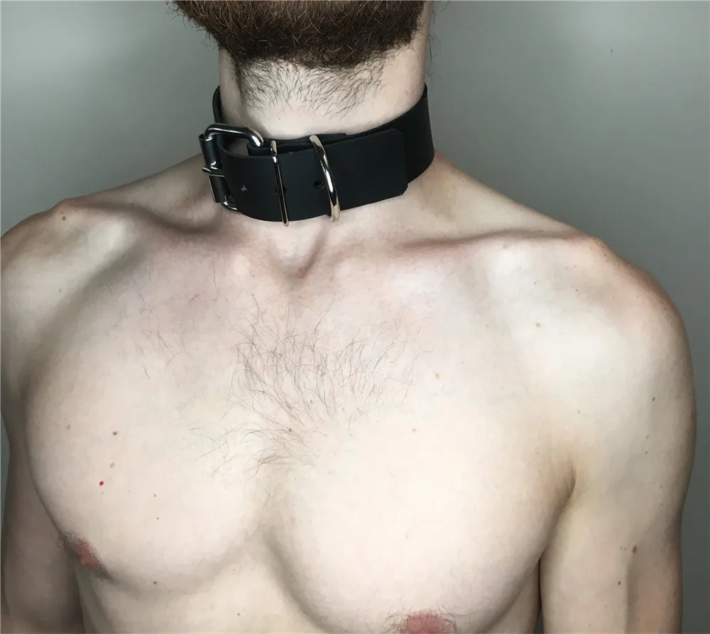 Goth Bdsm Neck Bondage PU Leather Harness leather chest harness Sexy Men Gay Bdsm Belt Erotic Costume Collar Fetish Wear Club Party Sex Accessories