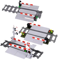 MOC City Train Building Block Train Track Corridor Elevating Rod Pedestrian Crossing Assembly Children's Toy Birthday Gift 2