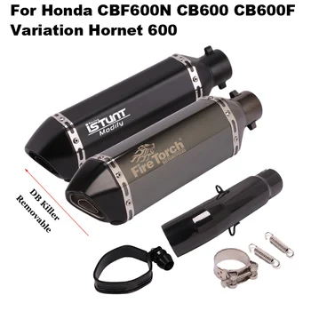 Motorcycle Black Exhaust Escape Muffler Middle Link Pipe DB Killer Slip-On For Honda CBF600N CB600 CB600F Variation Hornet 600