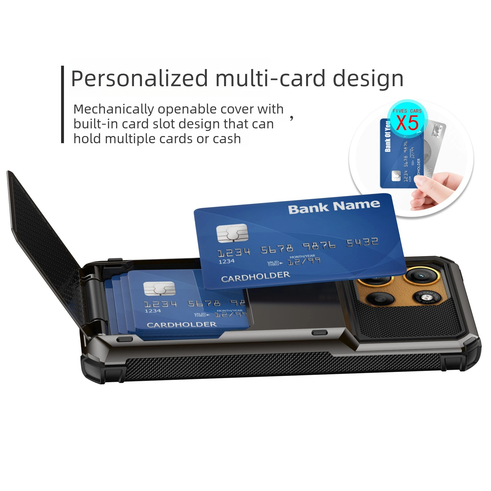 Premium Anti-Drop Wallet Case with Hidden Flip Slot and Protective Cover