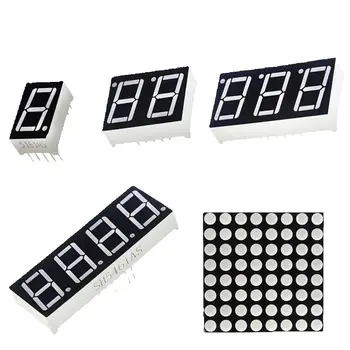 Display digitale a 7 segmenti da 0,56 pollici, 1/2/3/4 bit, tubo digitale rosso a catodo comune, display a LED 8 x 8, matrice di punti rossa brillante.