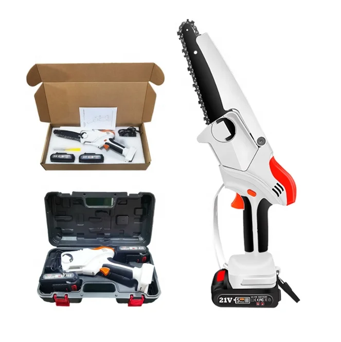 Mini electric chainsaw 6 inch cordless hand-held tree cutting machine mini chain saw for cutting wood mini 3000w 2000w 1000w hand held portable fiber laser welding cutting cleaning machine 4 in 1 for steel metal