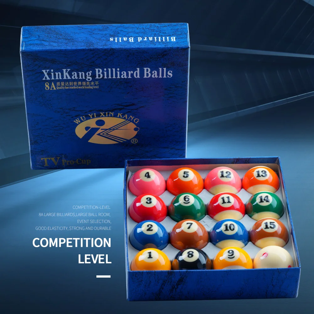 XinKang-Standard Billiard Balls Set, 58mm, 57.2mm, phenolic Resin, Pool Table Balls, Billliard Accessories