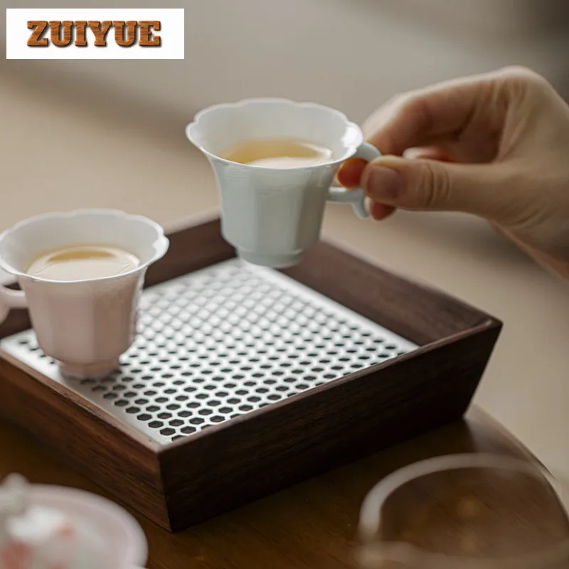 2pc Creative Grape Purple Glaze Handle Teacup Luxury Tea Bowl Tea Cup Set Meditation Cup Jianzhan Flower Teaware 40ml