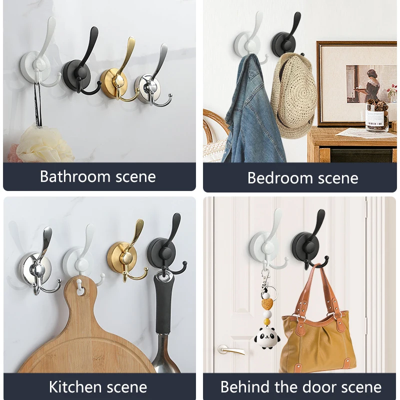Stainless Steel Suction Cup Hooks 3 Claws Hooks Reusable Punch-free Strong Vacuum Rack Glass Door Mirror Tile Suction Cup Hooks 6