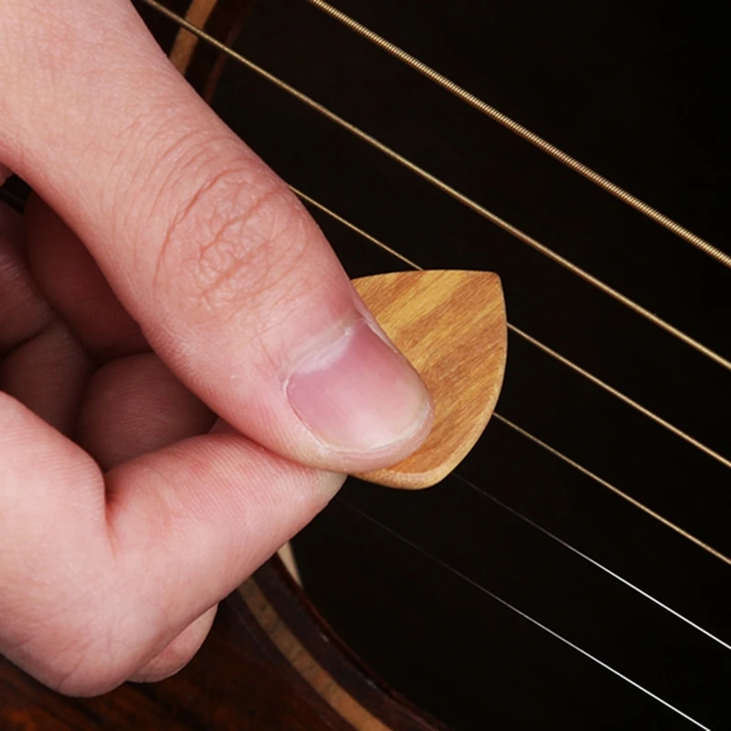 Guitar Picks Plectrum Wood Acoustic Electric Bass T4MF