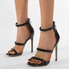 New Fashion Gold Sandals Women Patent Leather Open Toe High Heels Lady Wedding Dress Party Shoes Summer Sandals 4