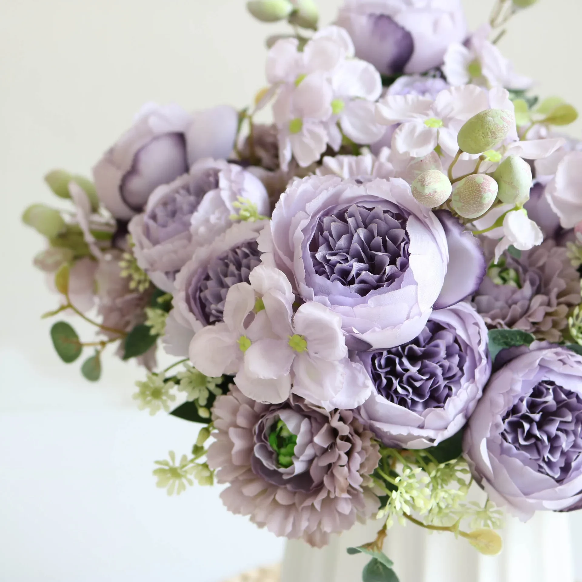 

Home Decor Luxury Faux Flowers Artificial Flowers Bunch Fake Peony Silk Flower Arrangement Wedding Centerpiece