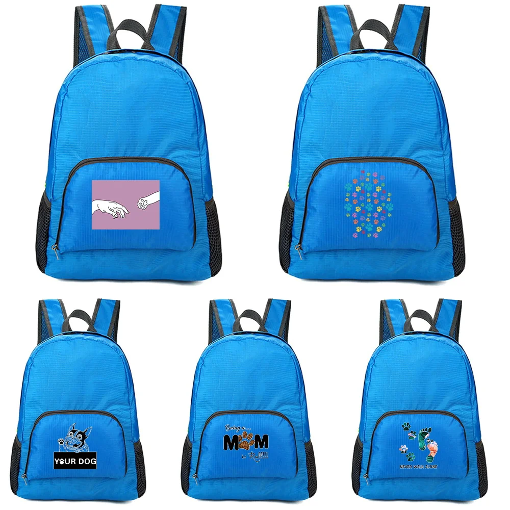 

Outdoor Carry Travel Bag Foldable Backpack Portable Hiking Camping Sport Climbing Organizer Women Handbag Dog Footprints Pattern