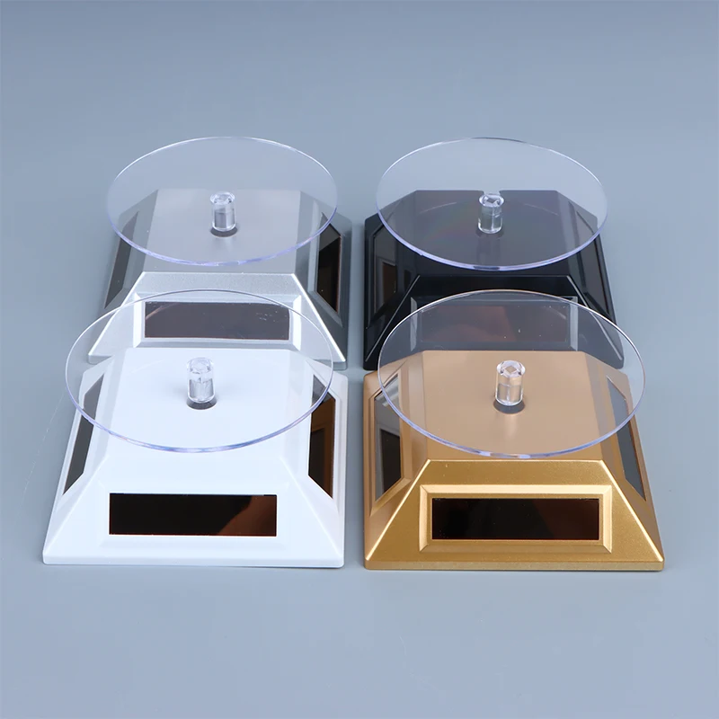 Solar Showcase 360 Rotating Turntable Jewelry Watch Ring Phone Rotating Display Stand Jewelry shelves and props Watch Ring