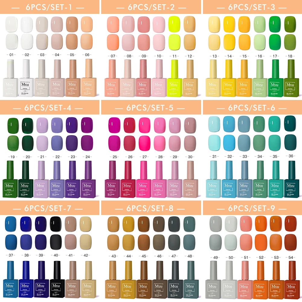 네일 젤 폴리쉬 세트 DIY 네일 아트 6종 세트 반영구 UV LED 젤 키트 네일 장식 매니큐어 쏙 오프 페인팅 베르니 디자인