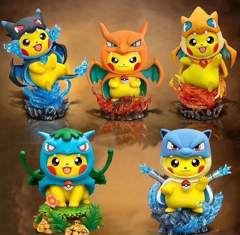 

12cm Pokemon Figure Pikachu Cos Charizard Anime Figures Doll Model Collectible Cartoon Kawaii Figurine Statue Toy