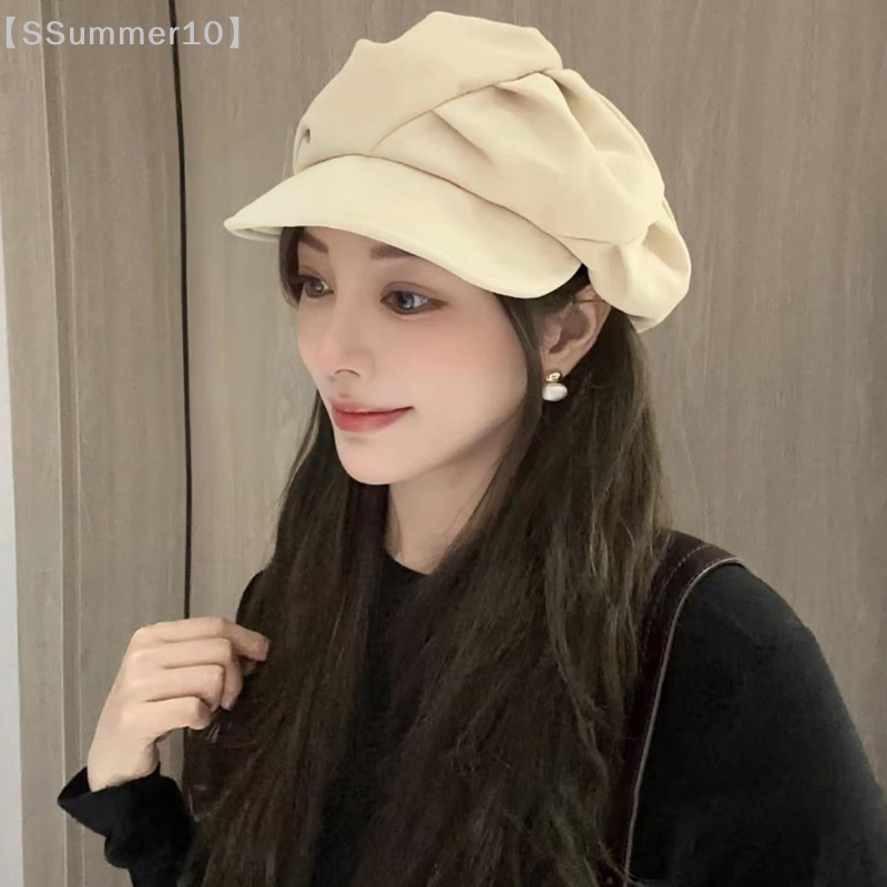 【SSummer10】Octagonal Beret Hats Wool Newsboy Hat Women Cloud Street Brim Cap Outdoor Berets Caps【SS】