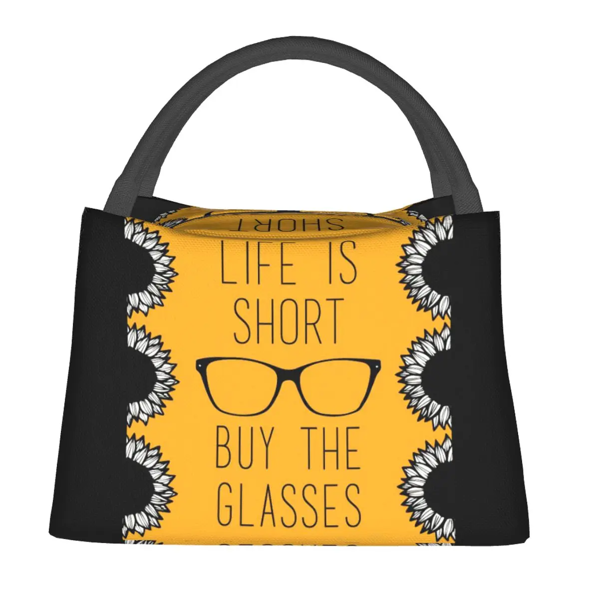 

Sunflower Print Lunch Bag Plant Convenient Lunch Box Picnic Graphic Cooler Bag Kawaii Oxford Thermal Tote Handbags