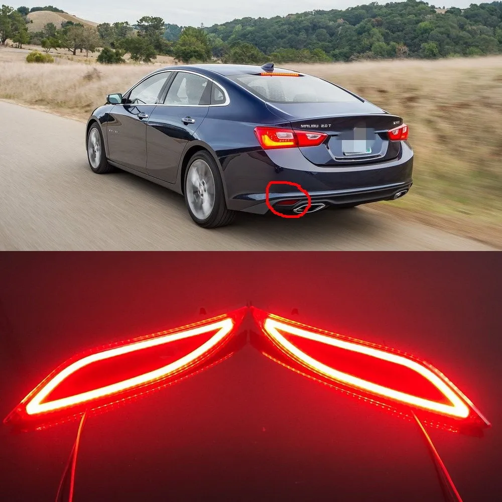 

Varthion LED Light Guide Brake Lights Case for Chevrolet Malibu 2016-19, Brake Turn Signal Running Warning Lights,Three Function