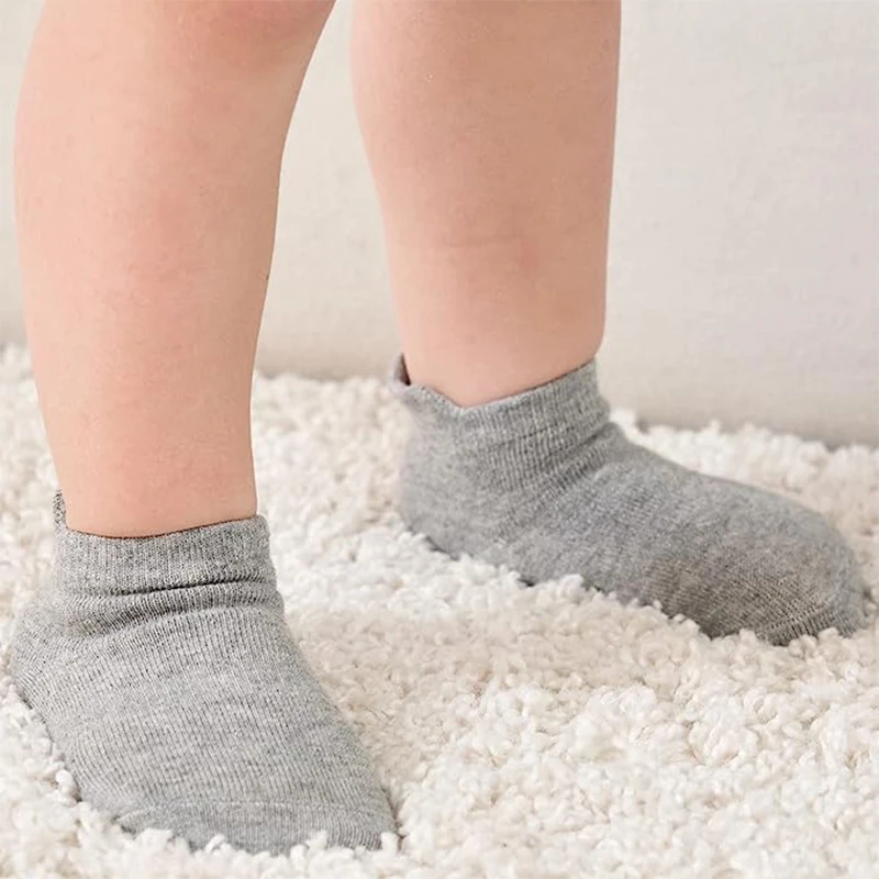 Chaussettes de rinçage coordonnantes avec poignées pour bébés, chaussettes en coton pour tout-petits, garçons et filles, toutes saisons, 6 paires par lot, 0 à 5 ans