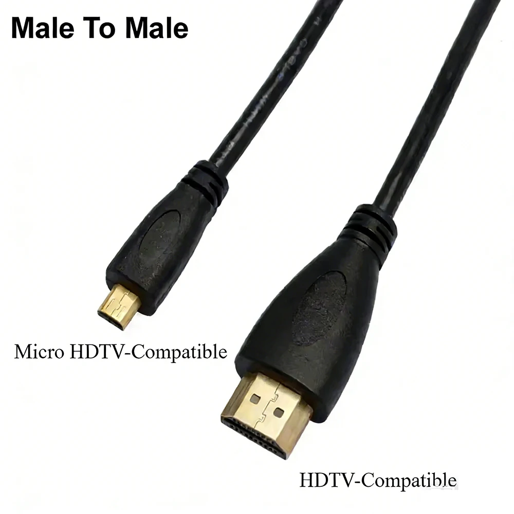 Micro HDTV Male To Male Audio Video Cable V1.4 1080p 1440p for PS3 XBOX 3D D
