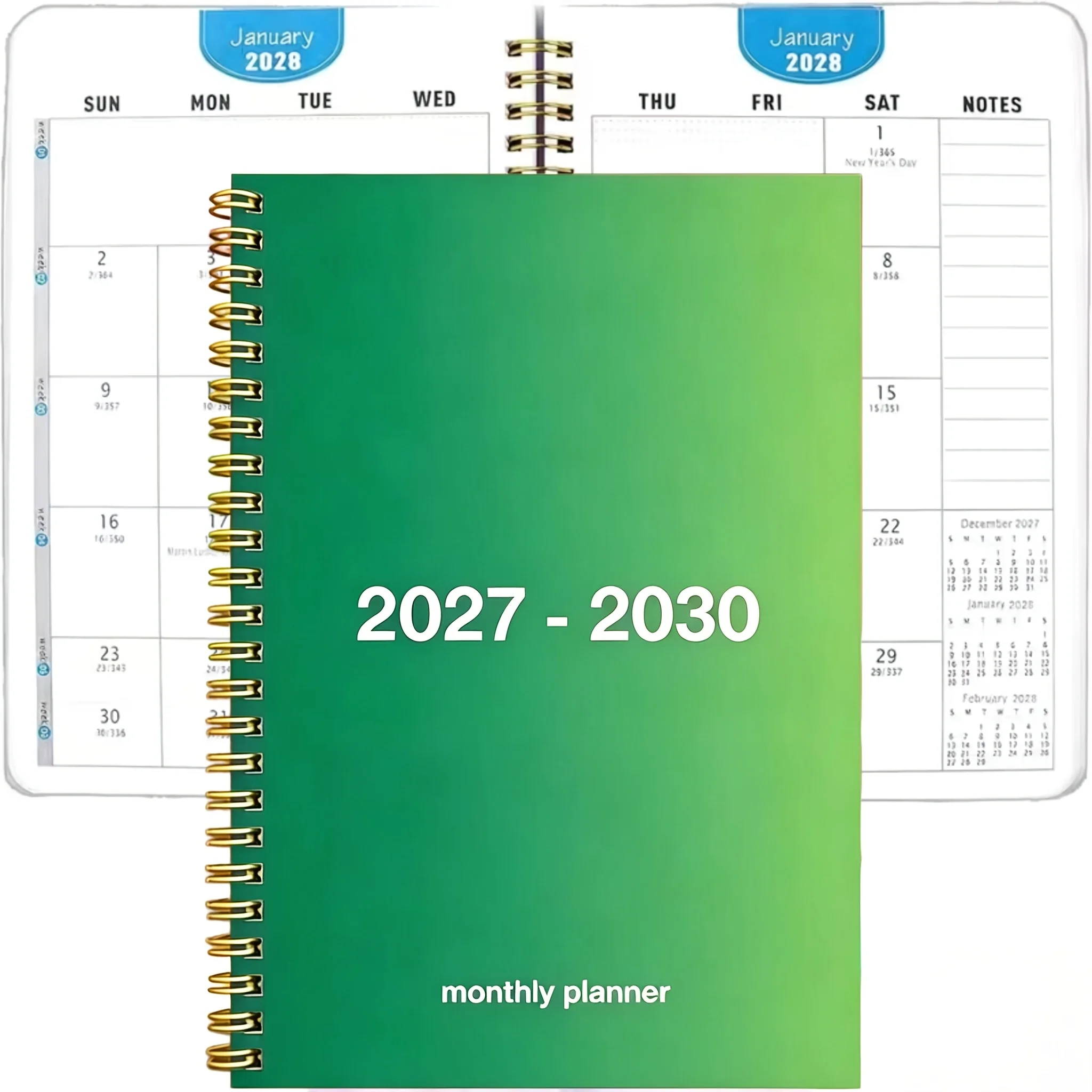 Agenda Mensile 2027-2030, Pianificatore a Spirale per 4 Anni, Libro Agenda a Lungo Termine con Sezione per Appunti - immagine 6