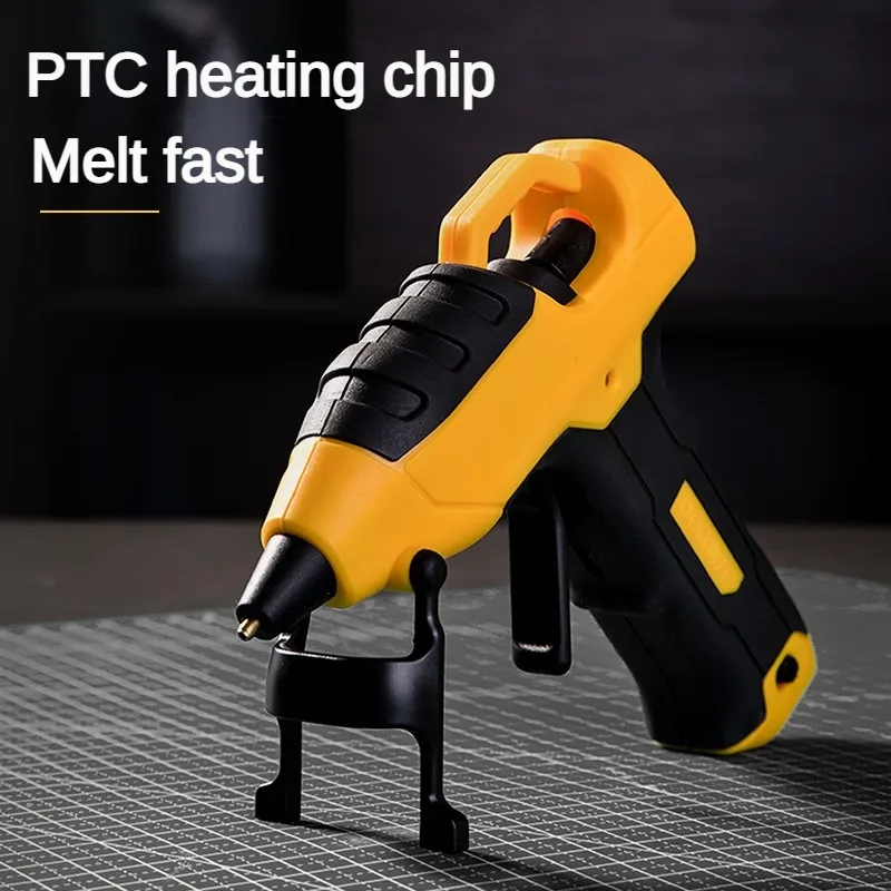 Deli hot melt glue gun, 3.7v, lithium battery, wireless glue gun, 200mm with glue stick,household DIY household tools,hand tools deli lithium battery hot melt glue gun electrical household tool diy tools electric heating film chip copper outlet glue