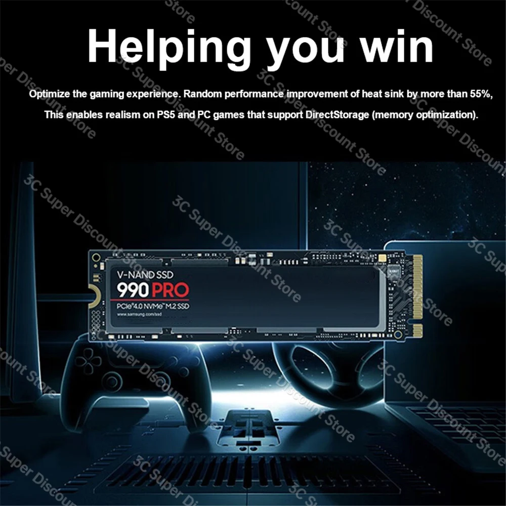 990PRO  ָ Ʈ ϵ ũ, SSD NVMe M.2 2280, 2TB, 1TB, M2 PCIe 4.0x4 2280, 8TB, 4TB, SSD ̺, PS5 Ʈ PC, 7400 MB