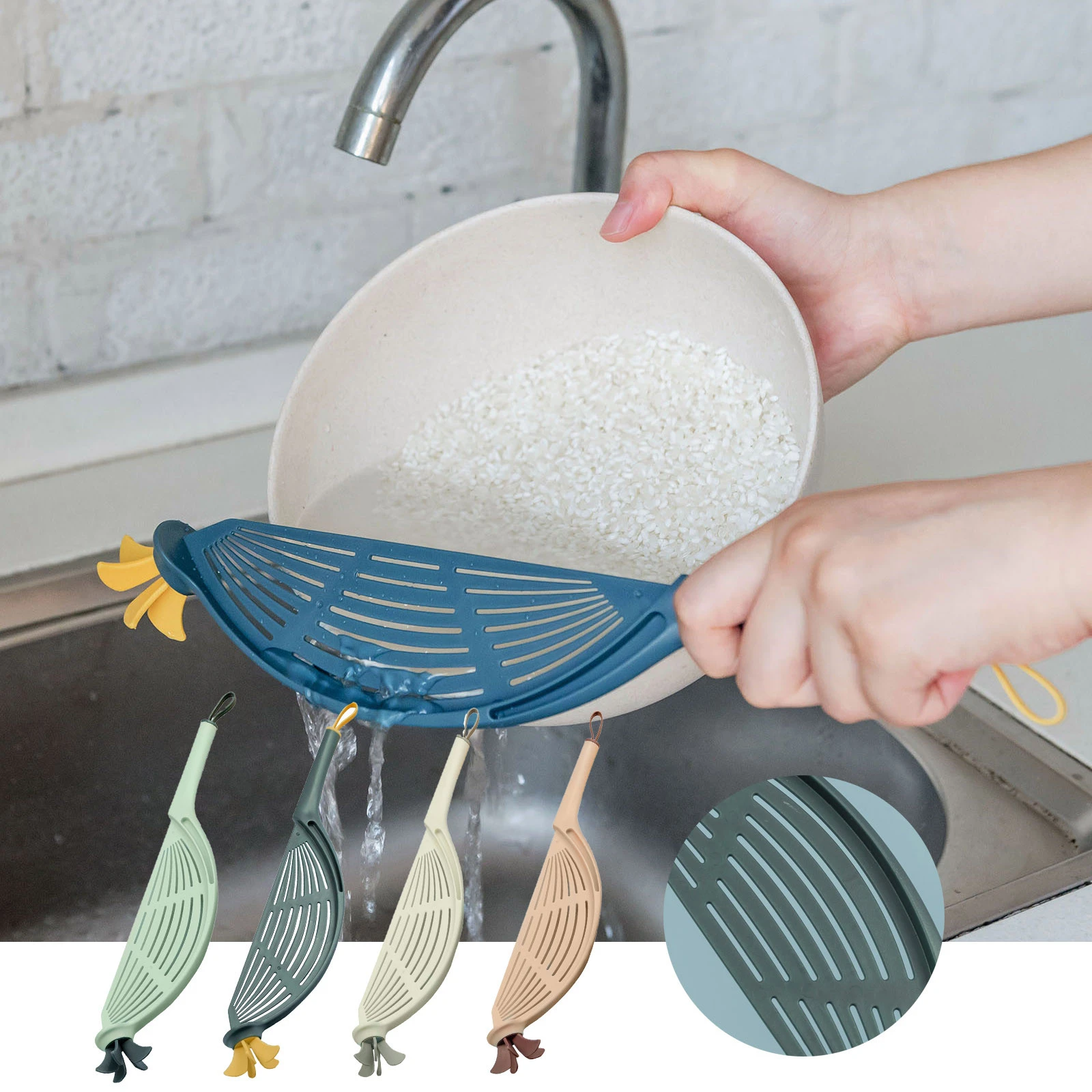 Kitchen Gadget Pot Strainer Pasta Strainer Handle Pasta Pans