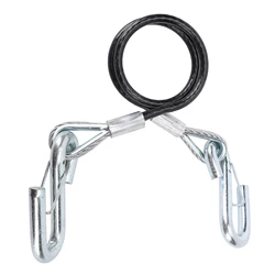 Durable Galvanized Iron Trailer Safety Cable with Hook - Adjustable Length (With Two S Hooks)