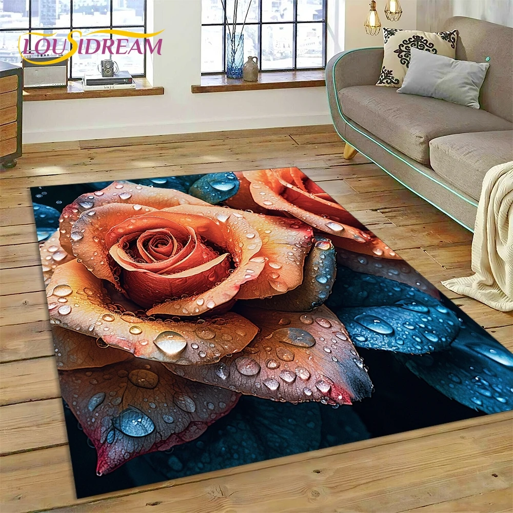 Rose-Flowers-Nordic-Love-Romantic-Rug-Carpet-for-Living-Room-Bedroom ...