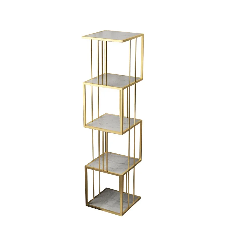 

Light luxury iron art shelf floor living room partition screen net red storage rack flower rack bedroom simple bookshelf