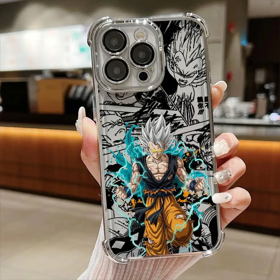 Cartoon Goku Cool Plating Phone Case with Anti-Fall Airbag Design