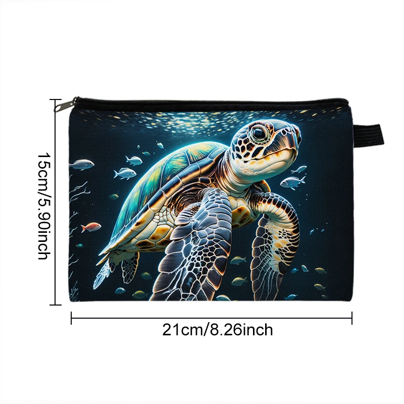 Otter Octopus Dolphin Jellyfish Turtle Cosmetic Case Women Makeup Bag Lipstick Napkin Phone Storage Bags Ladies Toiletries Bag 2