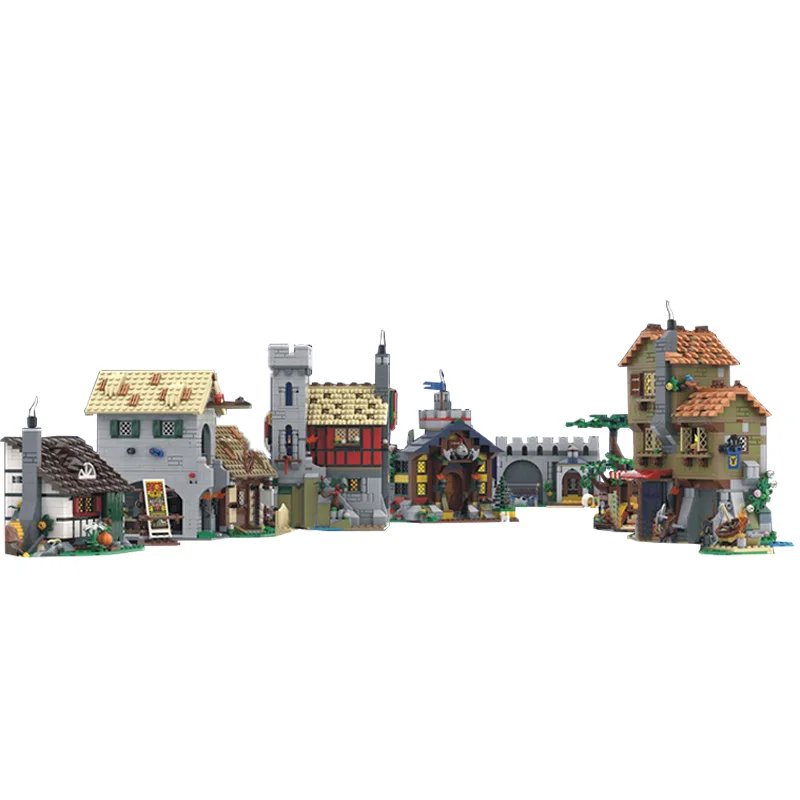 

Новинка, 4727 шт., Лидер продаж, уличный вид, модульный средневековый город Moc, площадь «сделай сам», креативные идеи, детская игрушка, блоки в подарок на день рождения