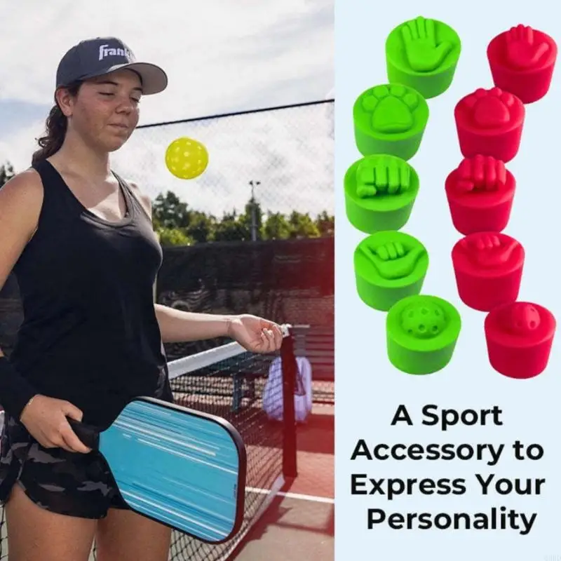 Pickleballs 패들 엔드 캡 제기 모양의 실리콘 핸들 플러그, 표준 패들 69HD 용 장식 그립 엔드 프로텍터