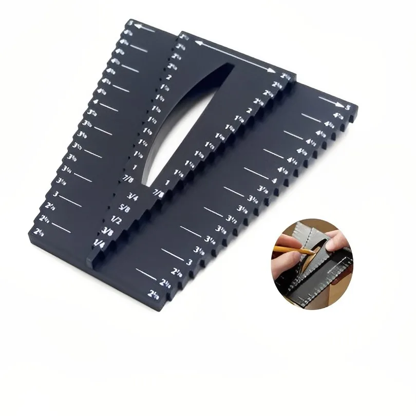

ABS Plastic Woodworking Two in One Caliper Scribing Ruler Center Detector Measuring Center Scribing Tool