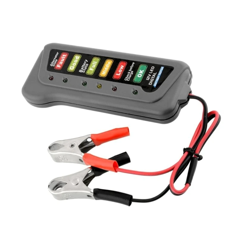6개의 LED 조명이 포함된 12V 자동차 배터리 부하 테스터 디지털 발전기 진단 도구