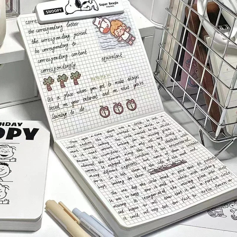 스누피 노트북 저널, 카와이 저널 메모장, 일기 일정 2023, 주간 플래너, 쓰기 용지, 학생 학교 사무용품
