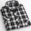 2024 Summer  Regular Fit Classic Young Cotton Plaid Short Sleeve Shirts For Men Plus Size  England  Style Shirts Man's Clothing 4