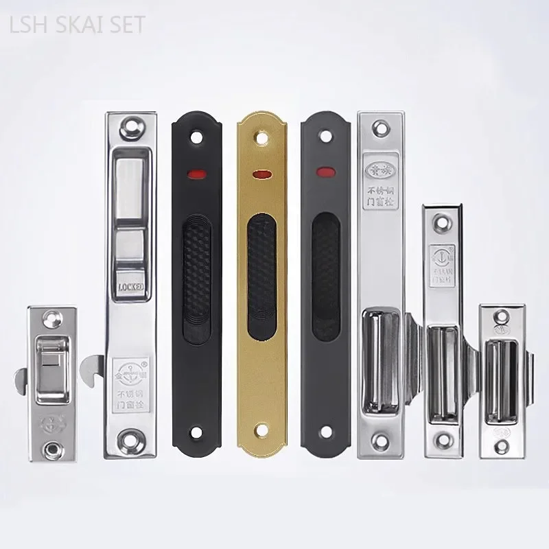 Aluminum Window Single Side Latches Balcony Bathroom Glass Sliding Door Hook Locks Model 90 Stainless Steel Window Hardware
